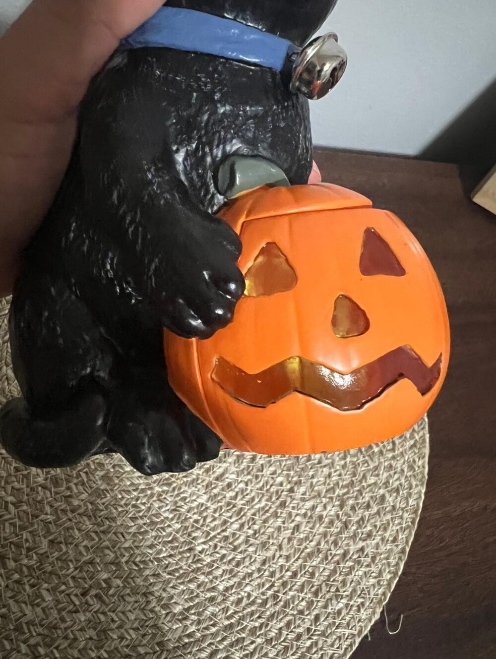 New! Black Cat W/Lighted Pumpkin Soap/Lotion Dispenser Halloween. - Picture 8 of 10